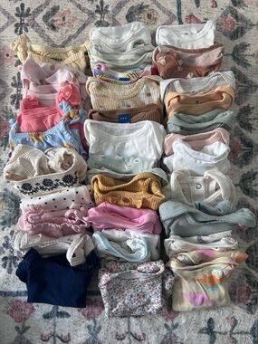 Baby Girls Mixed Bodysuit Bundle - Pastel & Neutral Colors